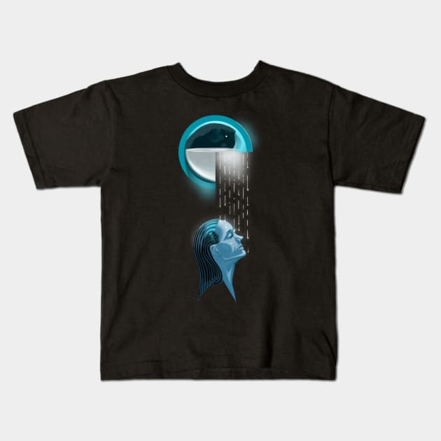 Midnight Shower Kids T-Shirt by Mr.Guide